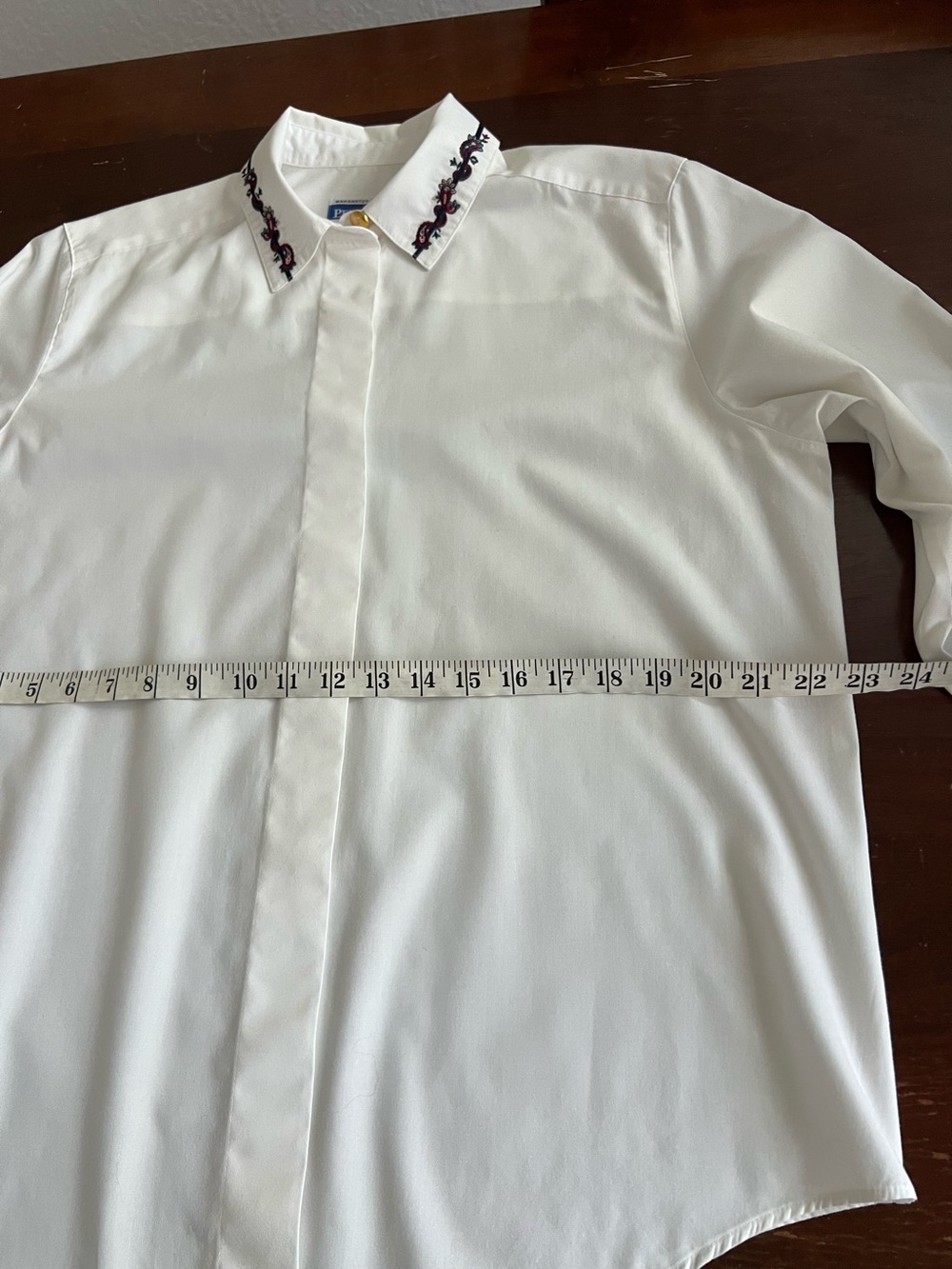 PENDLETON Embroidered Neck Button-Down Long-Sleeve Blouse | 12 - Picture 7 of 14